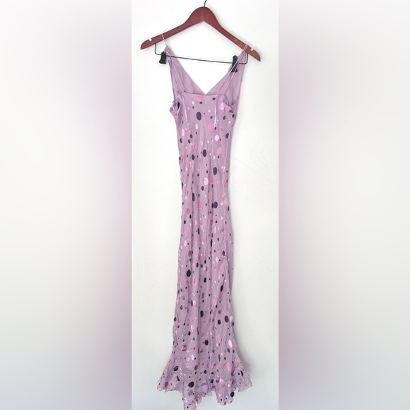 PRÉCIS PETITE Silk blend LILAC STRAP FRILL
FRONT BIAS CUT LONG DRESS
SIZE 6 - Picture 3 of 8